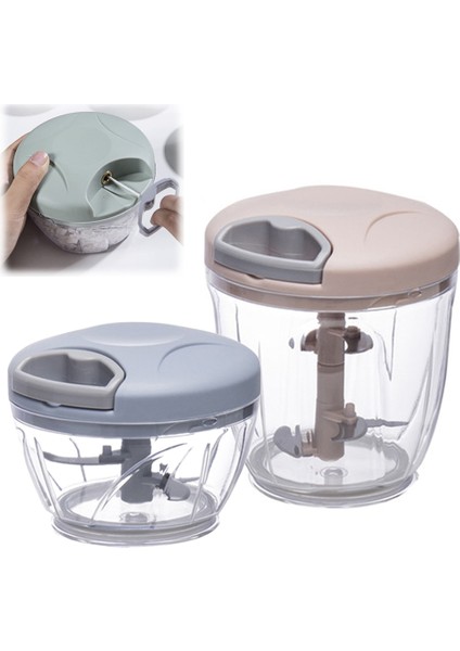 Yeşil 900 ml 500/900 ml Sarımsak Kıyıcı Manuel Döndür Sebze Kesici Kıyıcı Dilimleme Meyve Sarımsak Kırıcı Mutfak Gadget Karıştırıcılar Kıyma Makinesi (Yurt Dışından)