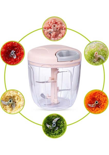 Yeşil 900 ml 500/900 ml Sarımsak Kıyıcı Manuel Döndür Sebze Kesici Kıyıcı Dilimleme Meyve Sarımsak Kırıcı Mutfak Gadget Karıştırıcılar Kıyma Makinesi (Yurt Dışından)