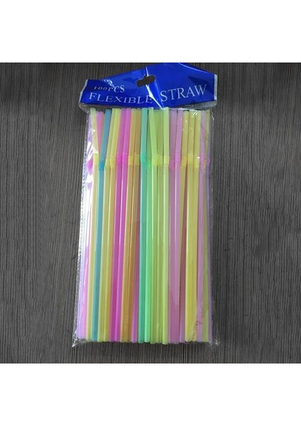 Mix Renk 300 Adet Floresan Bükülebilir Pipet Siyah Doğum Günü Içecek Pipetleri Düğün Dekor Karışık Renkler Parti Malzemeleri (Yurt Dışından)