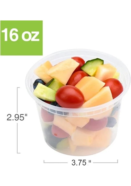 16OZ (480ML) 20 Adet 20 Parçalı Tek Kullanımlık Plastik Kapaklı Bardak 8 16 32OZ Çorba Kasesi Konteyner Dışı Ambalaj Kutusu Yiyecek ve Içecek Saklama Plastik Bardak (Yurt Dışından)