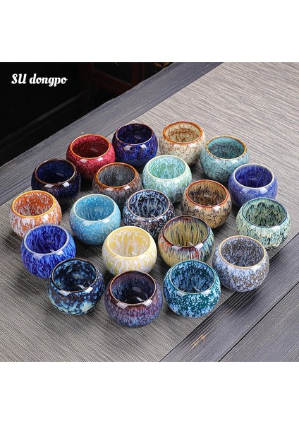 11 Seramik Fırın Değişim Çay Fincanı Yaratıcı Ejderha Yumurta Bardağı Renkli El Yapımı Çay Seti Temmoku Sır Çay Kase Ev Teaware Master Fincan (Yurt Dışından)