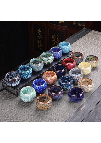 11 Seramik Fırın Değişim Çay Fincanı Yaratıcı Ejderha Yumurta Bardağı Renkli El Yapımı Çay Seti Temmoku Sır Çay Kase Ev Teaware Master Fincan (Yurt Dışından)