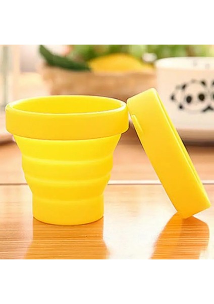 Sarı Standart 170 ml Paslanmaz Çelik Silikon Geri Çekilebilir Katlanır Bardak Teleskopik Katlanabilir Kahve Fincanları Açık Spor Su Bardağı Seyahat Fincan (Yurt Dışından)