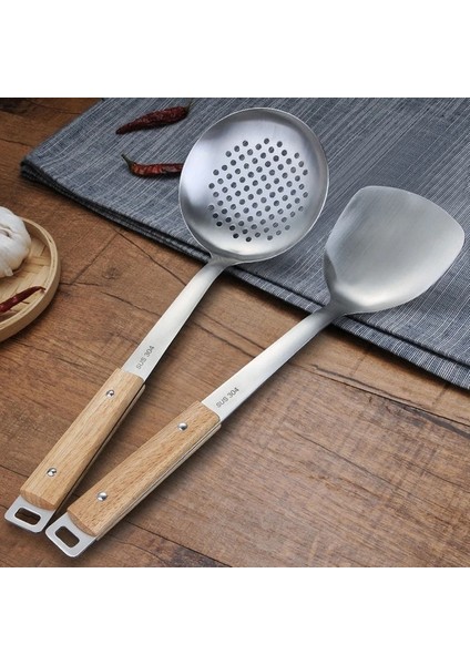 2 Adet Set-Cd Dayanıklı Taşınabilir Paslanmaz Çelik Yapışmaz Turner/kepçe Gıda Wok Spatula Kaşık Mutfak Gereçleri Pişirme Gereçler Tencere Spatula (Yurt Dışından)