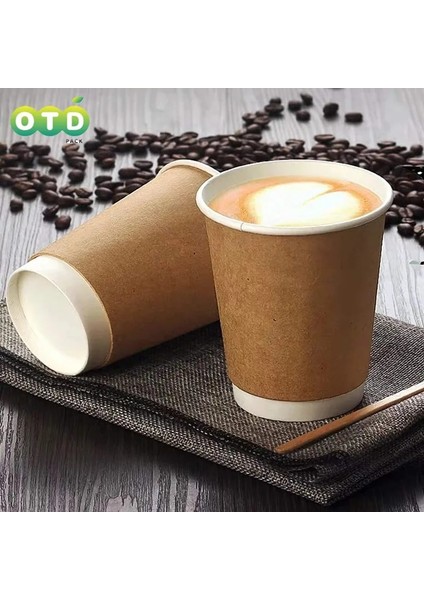 16OZ Plastik Kapak 20 Adet Çift Duvarlı Kağıt Bardak, Kahverengi, Kahve Çay Sıcak Içecekler Tek Kullanımlık Bardaklar To Go Bardaklar[kapaklar Isteğe Bağlıdır] (Yurt Dışından)