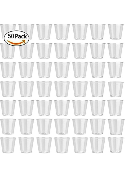 Beyaz 50 Adet Mini Şeffaf Plastik Tek Kullanımlık Bardak Parti Shot Bardakları Jöle Kadeh Plastique Tumbler Doğum Günü Mutfak Dekoru Aksesuarları (Yurt Dışından)