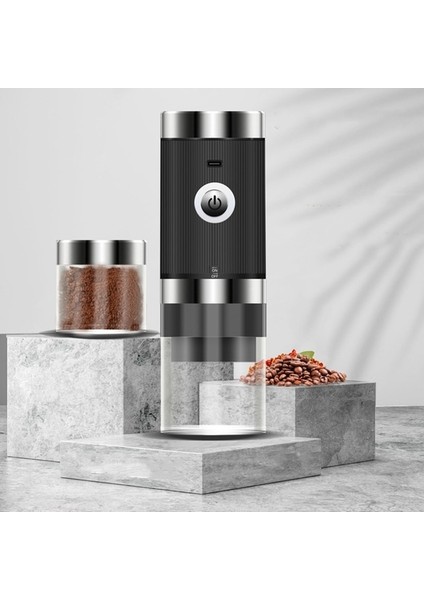 Siyah Taşınabilir Kahve Değirmeni Elektrikli Ev Değirmeni Karıştırıcılar Meslek Ayarlanabilir Kahve Çekirdekleri Taşlama (Yurt Dışından)