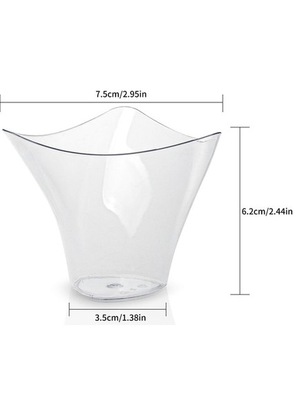 25 Adet 100 ml 25 Adet Tek Kullanımlık Plastik Tatlı Bardak Doğum Günü Şeffaf Parti Dondurma Ev Noel Verilen (Yurt Dışından)
