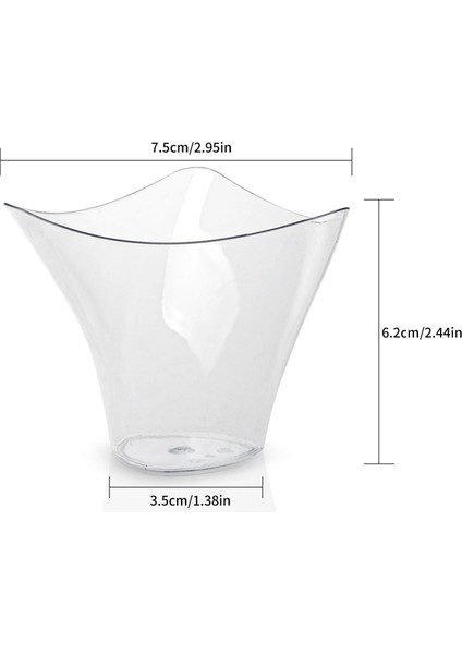 25 Adet 100 ml 25 Adet Tek Kullanımlık Plastik Tatlı Bardak Doğum Günü Şeffaf Parti Dondurma Ev Noel Verilen (Yurt Dışından)