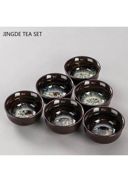 S--6 Adet 6 Adet Çin Vintage Seramik Çay Fincanı El Yapımı Porselen Çay Kase Taşınabilir Seyahat Kişisel Meditasyon Fincan Ev Çay Seti Ana Bardak (Yurt Dışından) modelleri