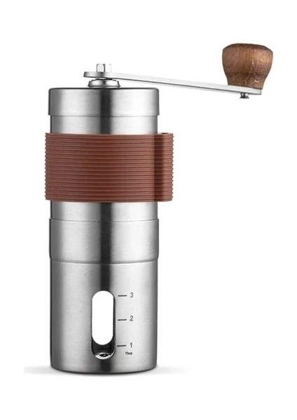 Gümüş Manuel Kahve Değirmeni 45MM Paslanmaz Çelik Kahve Değirmeni Mini Taşınabilir Kahve Freze Makinesi Çapak Öğütücü Mini Kahve Freze (Yurt Dışından)