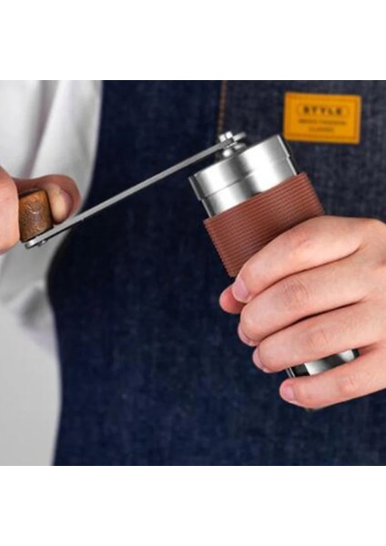 Gümüş Manuel Kahve Değirmeni 45MM Paslanmaz Çelik Kahve Değirmeni Mini Taşınabilir Kahve Freze Makinesi Çapak Öğütücü Mini Kahve Freze (Yurt Dışından) fırsatları