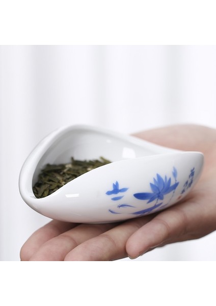A-2 Adet Beyaz Porselen Çay Saklama Tepsisi Seramik Çay Tabağı Takdir Çay Kepçe Kung Fu Çay Seti Çay Aksesuarları/che He/kahve Çekirdeği Kutusu (Yurt Dışından)