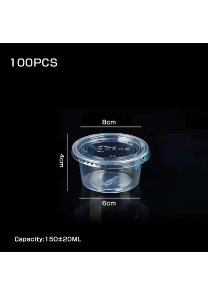 Bir 100 Adet 150ML 250ML 300ML Puding Bardak Dondurma Tatlı Tek Kullanımlık Ambalaj Kapaklı Kutu Plastik Kutular Piknik Arkadaşlar Parti Için (Yurt Dışından)