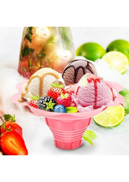Kırmızı 20 Adet Yaratıcı Kar Smoothie Bardak Smoothie Kapları Çiçek Dondurma Koni Bardak Sünger Dondurma Fincan Tıraş Kum Buz Kasesi (Yurt Dışından)