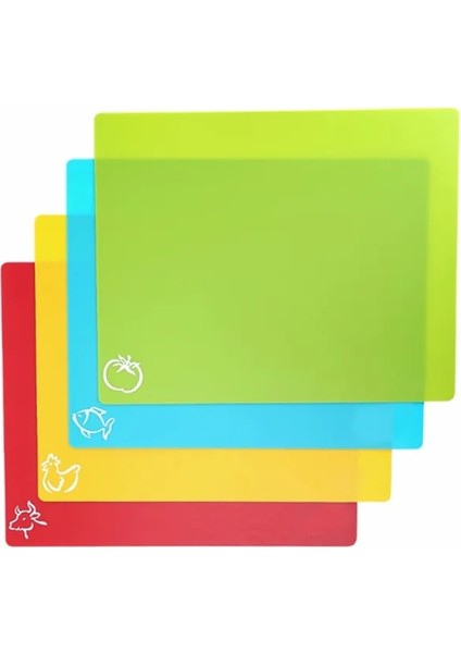1 Takım 4 Adet/takım 38X30.5CM Esnek Kaymaz Dikdörtgen Plastik Kesme Paspasları Doğrama Bloğu Arka Gıda Kesme Tahtası Kesme Mutfak Aracı (Yurt Dışından)