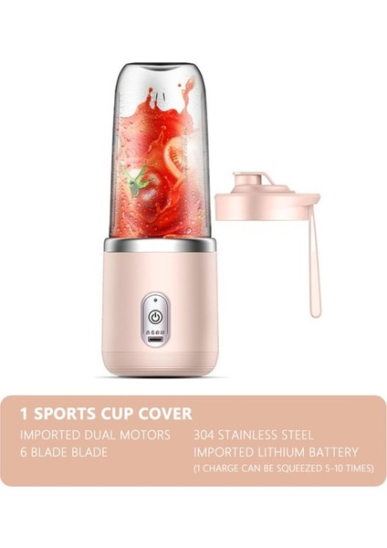 C 6 Bıçaklı Taşınabilir Meyve Sıkacağı Bardağı Meyve Otomatik Elektrikli Smoothie Blenderı 400 ml Limon Portakal Buz Crushcup Mutfak Robotu Sıkacağı (Yurt Dışından)