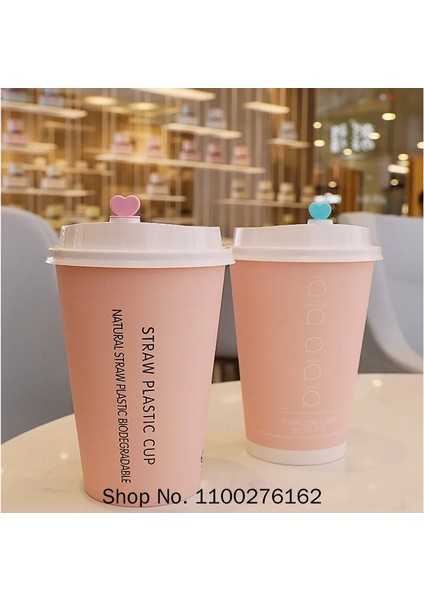Sadece Fincan 300 ml 50 Adet 50 Adet Pembe Tek Kullanımlık Çay Bardağı Parti Doğum Günü Düğün Favor Yaratıcı Soğuk ve Içecek Kağıt Bardaklar Kahve Çay Ambalaj Kapaklı Bardaklar (Yurt Dışından)