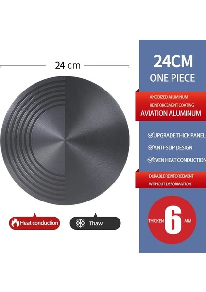 Çap 24 cm Mutfak Aletleri Çözdürme Plakası 24 cm Isıtma Çok Fonksiyonlu Buz Çözme Tahtası Tencerenin Altını Koruyun Dondurulmuş Gıda Et Hızlı Çözdürme Tepsisi (Yurt Dışından)