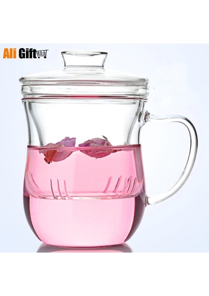 320ML El Yapımı Yüksek Sıcaklığa Dayanıklı Moda Çiçek Çay Bardağı Filtreli Isıya Dayanıklı Çiçekler Çay Seti Çay Bardak ve Tabak Setleri (Yurt Dışından)