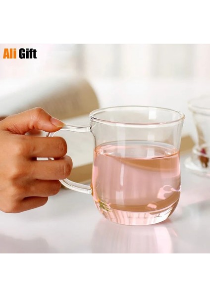320ML El Yapımı Yüksek Sıcaklığa Dayanıklı Moda Çiçek Çay Bardağı Filtreli Isıya Dayanıklı Çiçekler Çay Seti Çay Bardak ve Tabak Setleri (Yurt Dışından)
