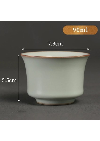 7.9x5.5 cm 90 ml Azure Ru Fırın Seramik Çay Fincanları El Yapımı Küçük Usta Tek Fincan Porselen Çay Kase Çay Tadım Kupa Kung Fu Teaware Seti Drinkware (Yurt Dışından)