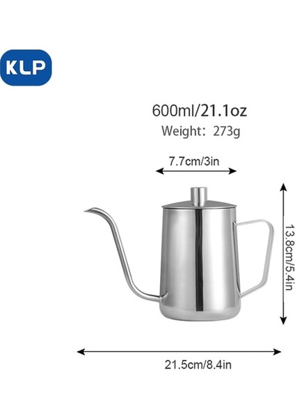 600 ml Klp Üzerine Dökülen Kahve Makinesi Asılı Kulak Paslanmaz Çelik Ev Uzun Ağızlı Ince Ağızlı Su Isıtıcısı Damlama Su Isıtıcısı (Yurt Dışından)
