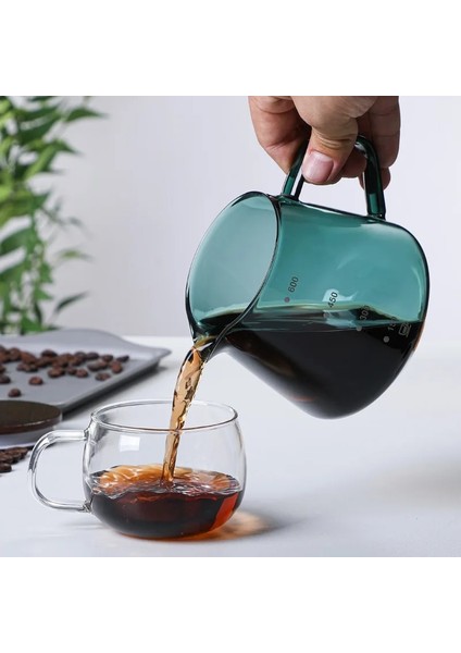 600ML Sürahi Yeni Hu Yeşil Pot Yüksek Borosilikat Şeffaf Cihaz Isıya Dayanıklı Cam 400/600ML Cezve Bulut Pot Yüksek Kalite (Yurt Dışından)