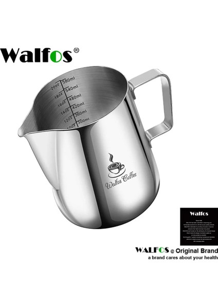 Walfos 600 ml Walfos Tarzı Espresso Kahve Süt Kupalar Bardak Tencere Sürahi Kolu Zanaat Kahve Çelenk Fincan Latte Sürahi Kalınlaşmış Paslanmaz Çelik (Yurt Dışından) fiyatları