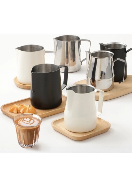 Ölçeksiz Gümüş 350 Paslanmaz Çelik Süt Köpürtme Sürahisi Espresso Buhar Kahve Barista Craft Latte Cappuccino Süt Krema Fincan Köpürtme Sürahi Sürahi (Yurt Dışından)