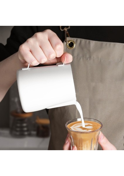 Ölçeksiz Gümüş 350 Paslanmaz Çelik Süt Köpürtme Sürahisi Espresso Buhar Kahve Barista Craft Latte Cappuccino Süt Krema Fincan Köpürtme Sürahi Sürahi (Yurt Dışından) modelleri