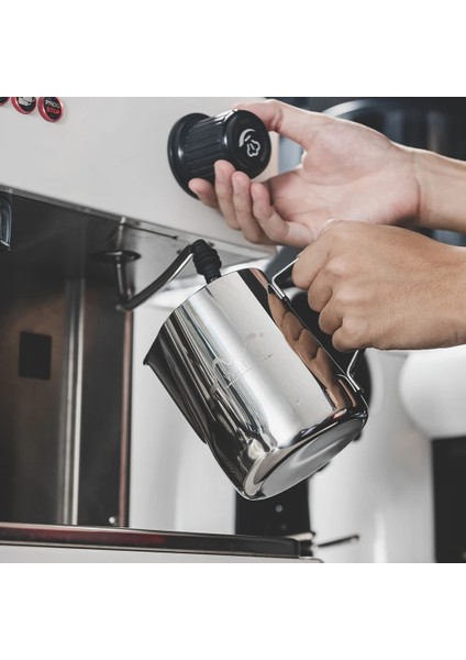 350 ml ve 50 ml Süt Sürahi Frothering Fincan Paslanmaz Çelik Gümüş Kahve Çelenk Iğne Havlu Temizleme Aracı Seti Barista Craft Latte Cappuccino (Yurt Dışından)