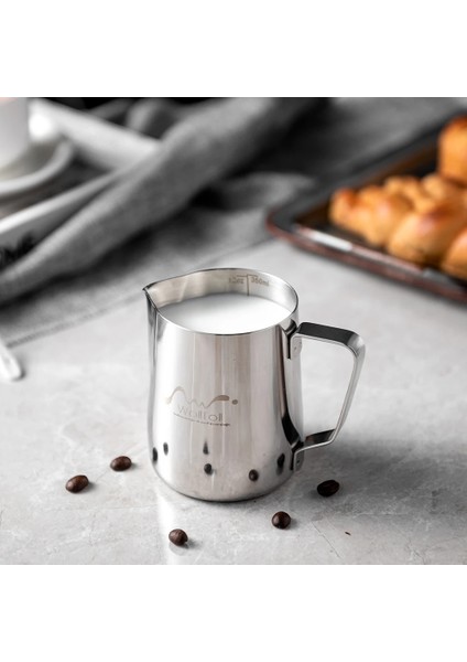 350 ml ve 50 ml Süt Sürahi Frothering Fincan Paslanmaz Çelik Gümüş Kahve Çelenk Iğne Havlu Temizleme Aracı Seti Barista Craft Latte Cappuccino (Yurt Dışından)