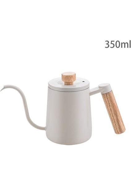 350ML-BEYAZ Cezve Süt Köpürtme Sürahi Sürahi Gooseneck Su Isıtıcısı Borulu Paslanmaz Çelik Espresso Kahve Çay Süt Pot Su Isıtıcısı Can 350ML 600ML (Yurt Dışından)