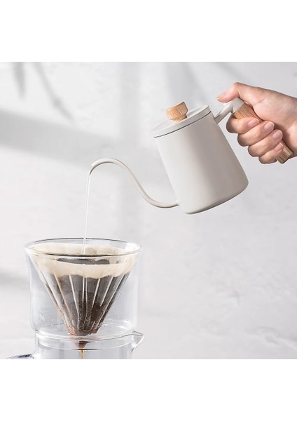 350ML-BEYAZ Cezve Süt Köpürtme Sürahi Sürahi Gooseneck Su Isıtıcısı Borulu Paslanmaz Çelik Espresso Kahve Çay Süt Pot Su Isıtıcısı Can 350ML 600ML (Yurt Dışından) fırsatları