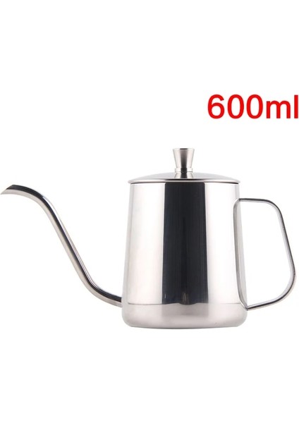 Gümüş 600ML Damla Su Isıtıcısı 350ML 600ML Kahve Çay Potu Yapışmaz Kaplama Gıda Sınıfı Paslanmaz Çelik Deve Boynu Damla Su Isıtıcısı Kuğu Boyun Ince Ağız (Yurt Dışından)