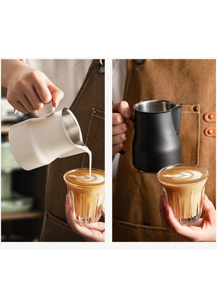 Ölçeksiz Gümüş 350 Paslanmaz Çelik Süt Köpürtme Sürahisi Espresso Buhar Kahve Barista Craft Latte Cappuccino Süt Krema Fincan Köpürtme Sürahi Sürahi (Yurt Dışından) indirimleri