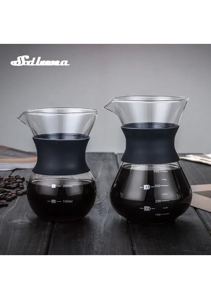 A-400ML Seluna Cam Kahve Su Isıtıcısı Paslanmaz Çelik Filtre Damla Demleme Sıcak Brewer Cezve Damlatıcı Barista Kahve Makinesi Üzerine Dökün (Yurt Dışından)