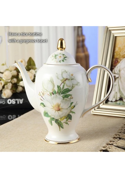 1 Kremalı Kamelya Kemik Çin Kahve Seti Ingiliz Porselen Çay Seti Seramik Saksı Kremalı Şekerlik Ikindi Çayı Demlik Kahve Fincanı Kupa (Yurt Dışından) modelleri
