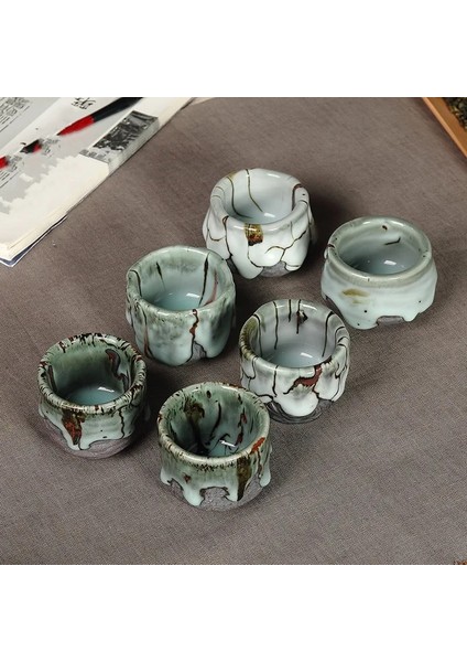 Sadece Fincan D Tianmu Shiye Sır Çay Bardağı Küçük Kase Master Cup Tayvan El Yapımı Akik Sır Çay Bardağı Tadım Tek Fincan (Yurt Dışından)