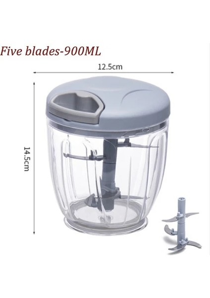 Mavi 900 ml 500/900 ml Sarımsak Kıyıcı Manuel Döndür Sebze Kesici Kıyıcı Dilimleme Meyve Sarımsak Kırıcı Mutfak Gadget Karıştırıcılar Kıyma Makinesi (Yurt Dışından)