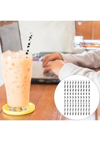 Çeşitli Renk 60 Adet Inek Parti Süslemeleri Malzemeleri Çiftlik Pipetleri Tek Kullanımlık Süt Baskılar Parçalanabilir Kokteyl Garnitür Meşrubat Içecek (Yurt Dışından)