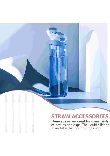 30X3X3CM 5 Takım Malzemeleri Çok Fonksiyonlu Saman Aşınmaya Dayanıklı Silikon Payet Ev Su Şişesi Smoothie Yeniden Kullanılabilir Spor Temizle (Yurt Dışından) fırsatları