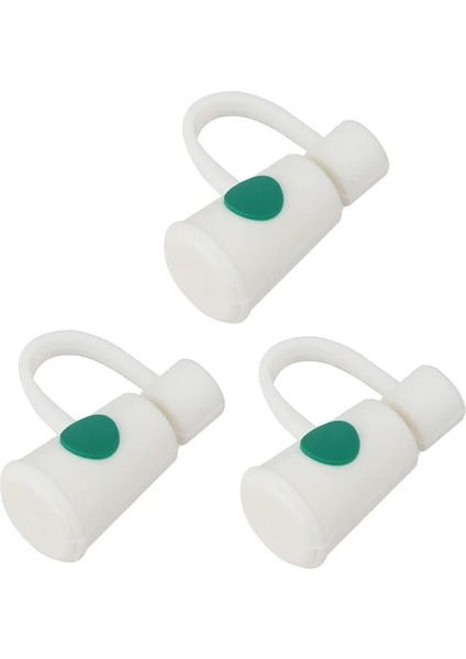 Yeşil WHITE2.7X2X2CM 3 Adet Içme Saman Fişi Sevimli Toz Geçirmez Saman Fişi Yaratıcı Saman Kapağı (Yurt Dışından)