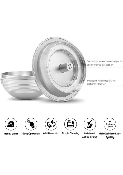 Açık Sarı Icafilasicafilas Vip Bağlantı Stianless Çelik Yeniden Kullanılabilir Büyük Fıncan Nespresso Vertuo Kahve Kapsül Filtresi Espresso Vertuoline (Yurt Dışından) modelleri
