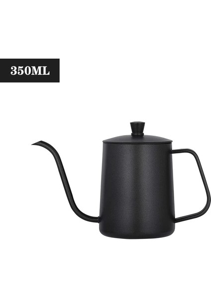 Siyah 350ML 350ML 600ML Damla Su Isıtıcısı Kahve Çaydanlık Yapışmaz Kaplama Gıda Sınıfı Paslanmaz Çelik Deve Boynu Damla Su Isıtıcısı Kuğu Boyun Ince Ağız (Yurt Dışından)