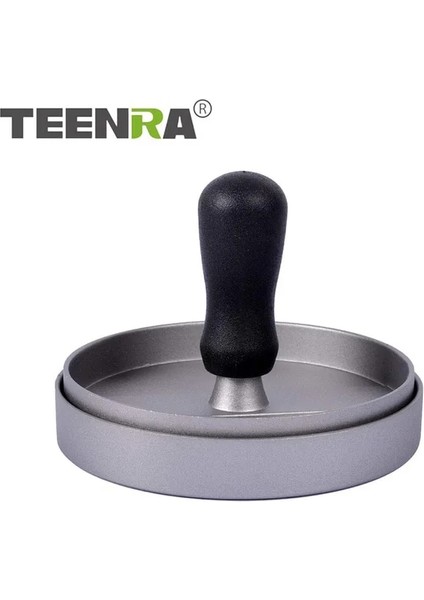 Gümüş Teenra 12 cm Yuvarlak Burger Presi Hamburger Makinesi Alaşım Hamburger Kalıp Formu Basın Alüminyum Et Sığır Araçları (Yurt Dışından)