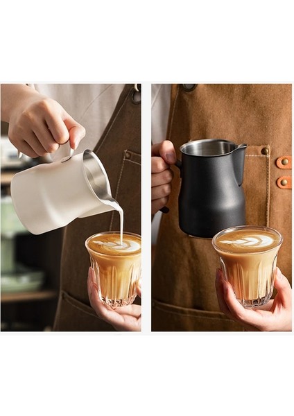 600 ml Gümüş Kahve Süt Köpürtme Sürahi Sürahi 304 Paslanmaz Çelik Iç Ölçekli Latte Buhar Kahve Boya Süreci Mutfak Cafe Aksesuarları (Yurt Dışından) fiyatları