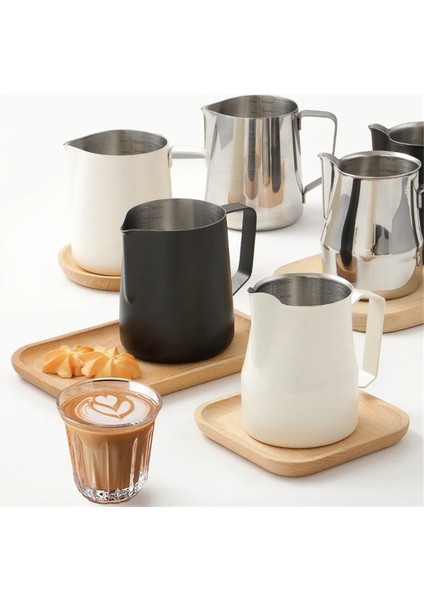 600 ml Gümüş Kahve Süt Köpürtme Sürahi Sürahi 304 Paslanmaz Çelik Iç Ölçekli Latte Buhar Kahve Boya Süreci Mutfak Cafe Aksesuarları (Yurt Dışından) modelleri