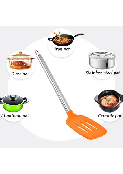 Üç Parçalı Takım 2 Oluklu Kepçe Silikon Esnek Bakeware Ev Mutfak Pişirme Gereçleri Oluklu Kaşık Turuncu (Yurt Dışından) modelleri